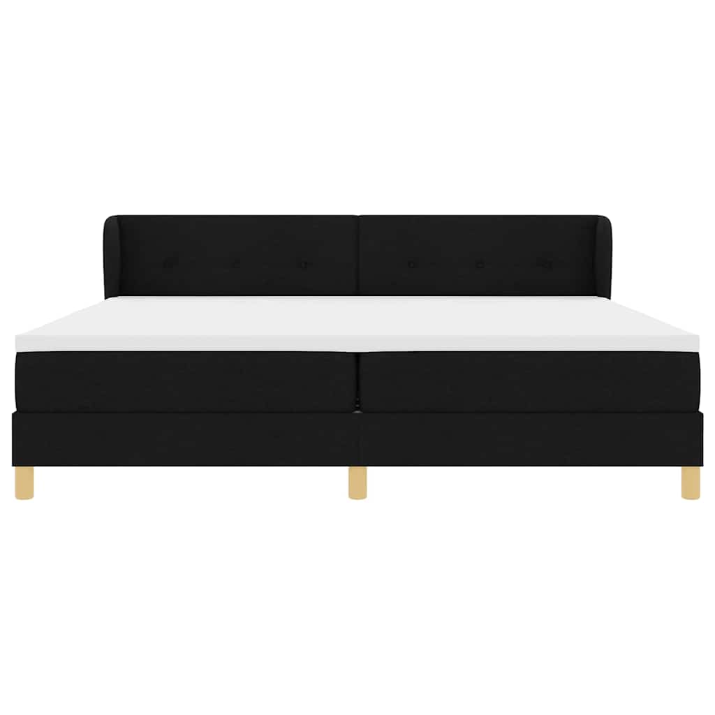 Letto a molle con testiera Nero 200 x 200 cm Tessuto | homemem39