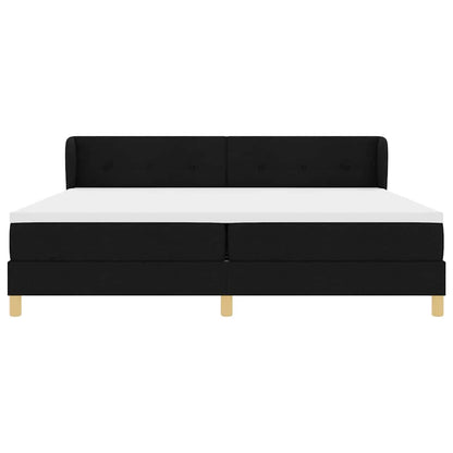 Letto a molle con testiera Nero 200 x 200 cm Tessuto | homemem39