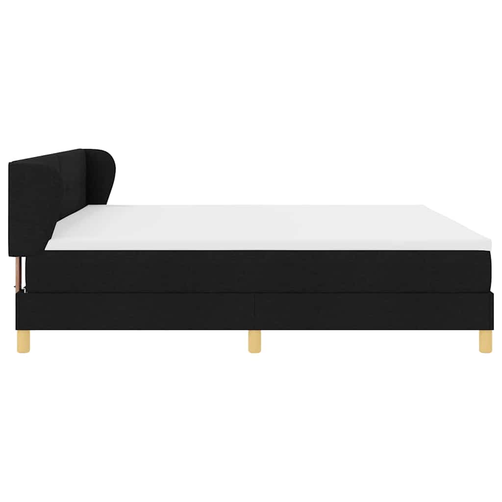 Letto a molle con testiera Nero 200 x 200 cm Tessuto | homemem39