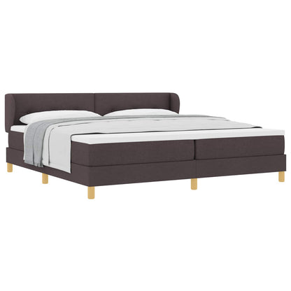 Letto a molle con testiera Marrone Scuro 200 x 200 cm Tessuto | homemem39