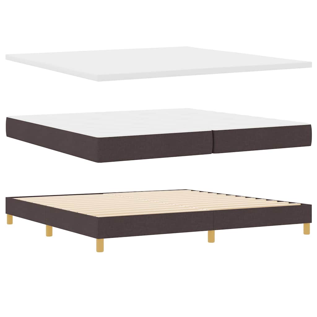 Letto a molle con testiera Marrone Scuro 200 x 200 cm Tessuto | homemem39