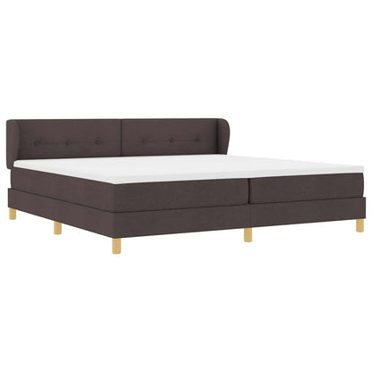 Letto a molle con testiera Marrone Scuro 200 x 200 cm Tessuto | homemem39