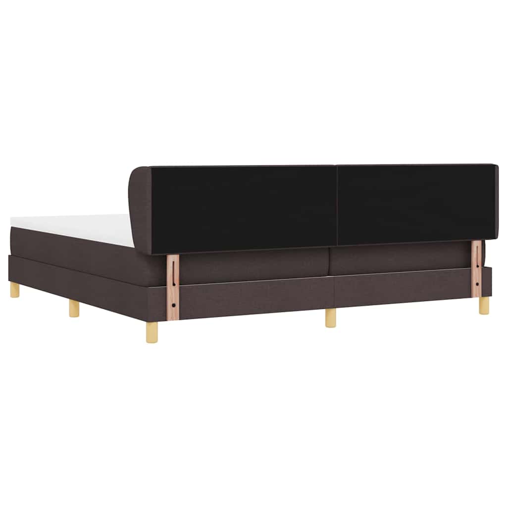 Letto a molle con testiera Marrone Scuro 200 x 200 cm Tessuto | homemem39