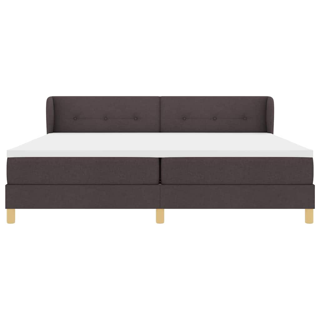 Letto a molle con testiera Marrone Scuro 200 x 200 cm Tessuto | homemem39