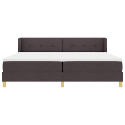 Letto a molle con testiera Marrone Scuro 200 x 200 cm Tessuto | homemem39