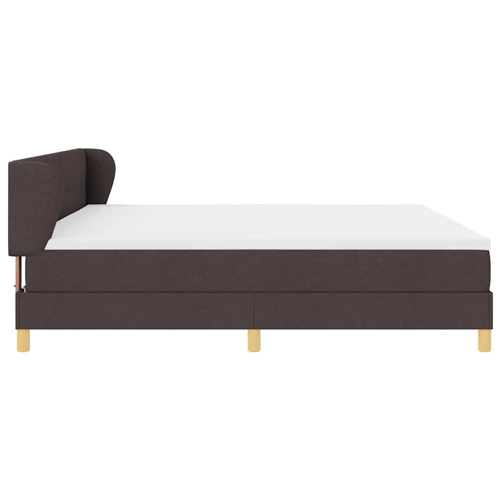 Letto a molle con testiera Marrone Scuro 200 x 200 cm Tessuto | homemem39