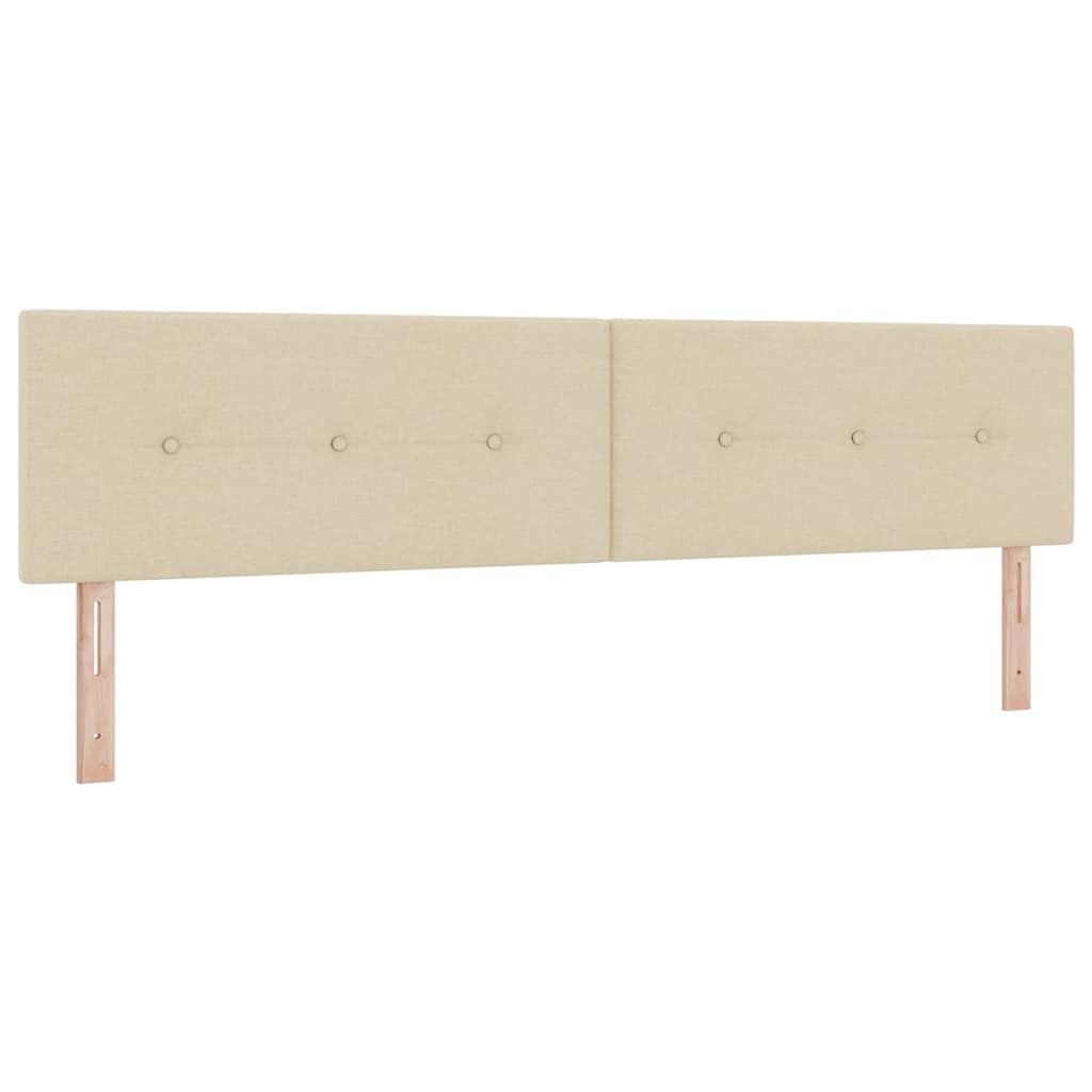 Letto a molle con testiera Crema 200 x 200 cm Tessuto | homemem39