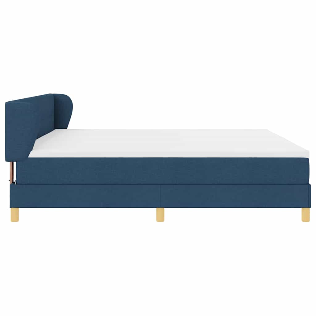 Letto a molle con testiera Blu 200 x 200 cm Tessuto | homemem39