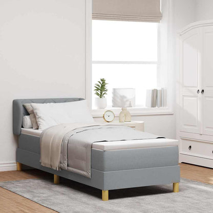 Letto a molle con testiera Grigio chiaro 80 x 200 cm Tessuto | homemem39