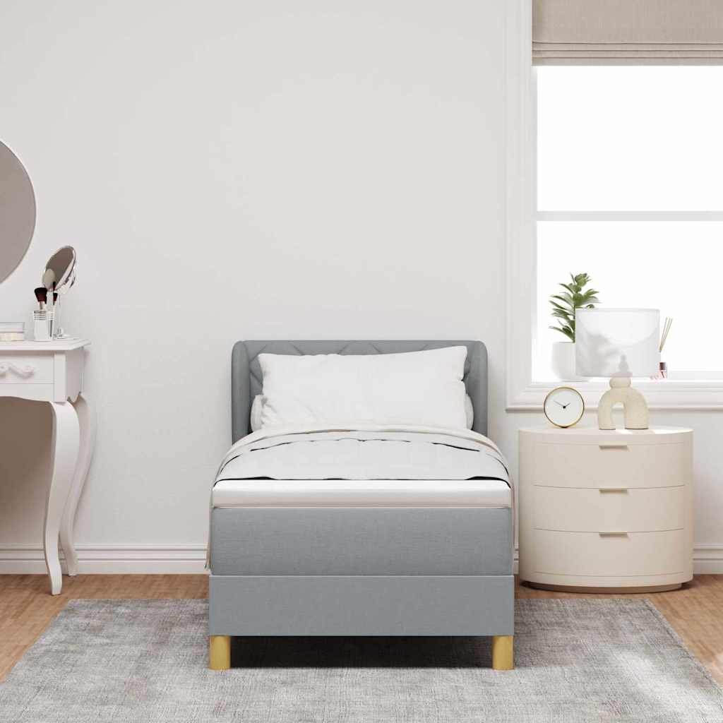 Letto a molle con testiera Grigio chiaro 80 x 200 cm Tessuto | homemem39