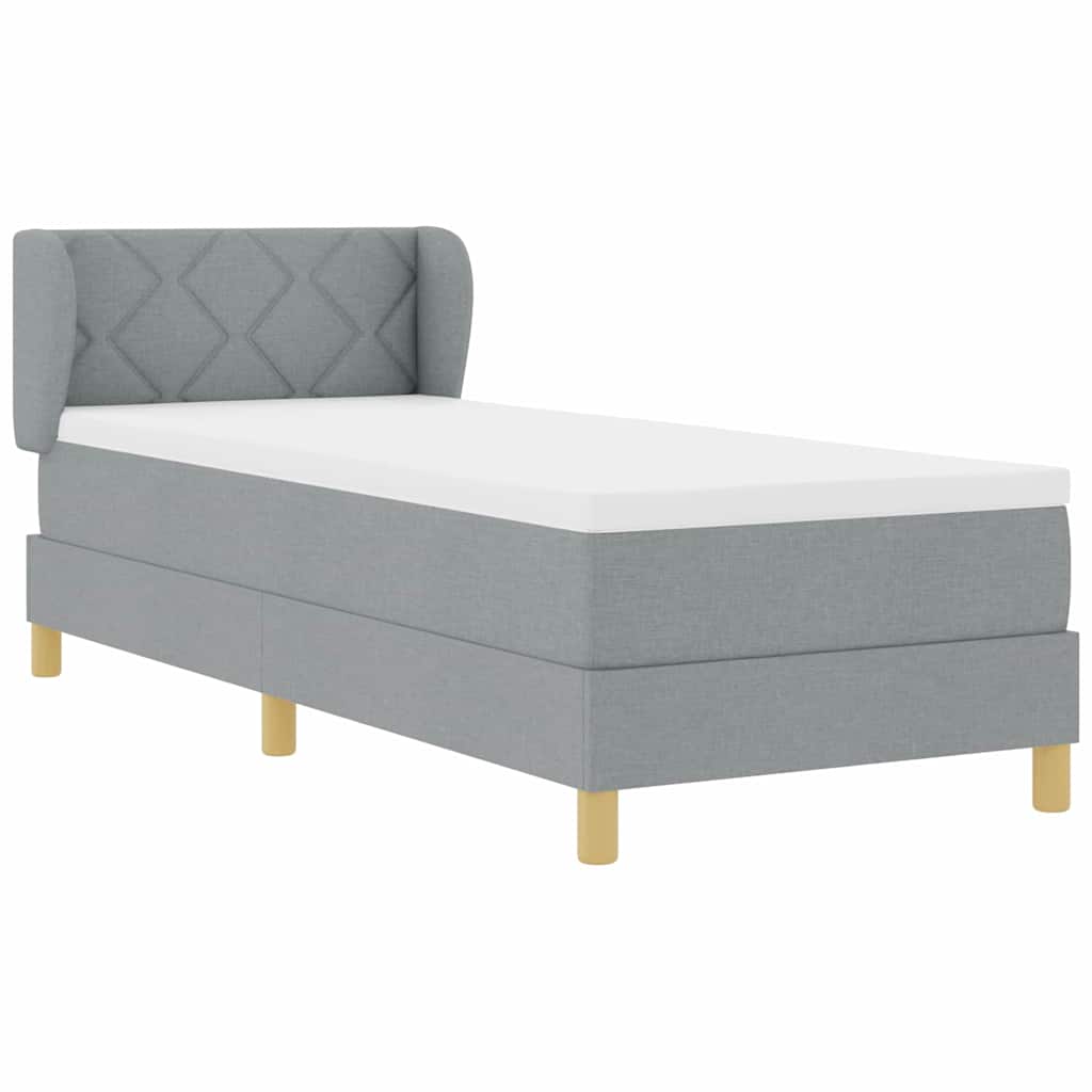 Letto a molle con testiera Grigio chiaro 80 x 200 cm Tessuto | homemem39