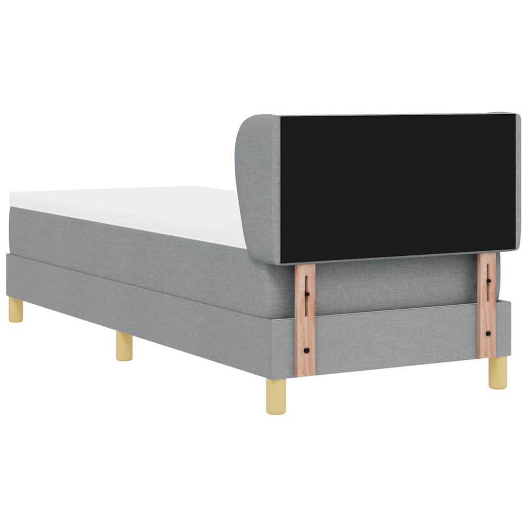 Letto a molle con testiera Grigio chiaro 80 x 200 cm Tessuto | homemem39