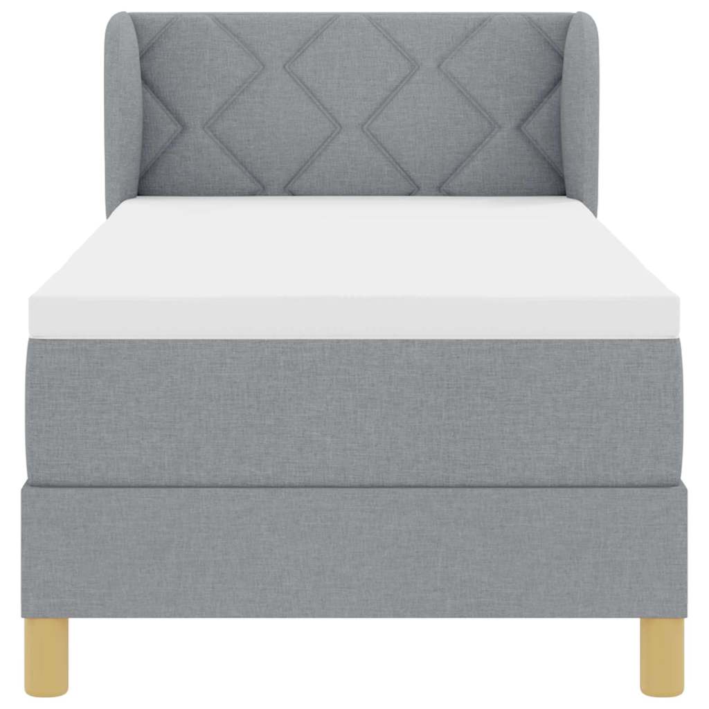 Letto a molle con testiera Grigio chiaro 80 x 200 cm Tessuto | homemem39