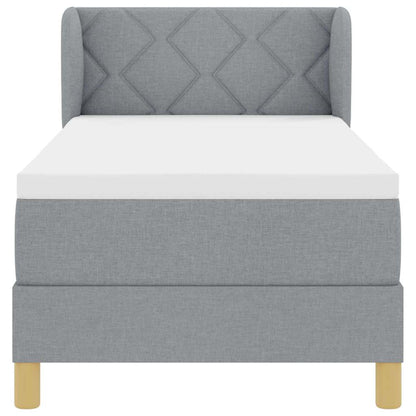 Letto a molle con testiera Grigio chiaro 80 x 200 cm Tessuto | homemem39