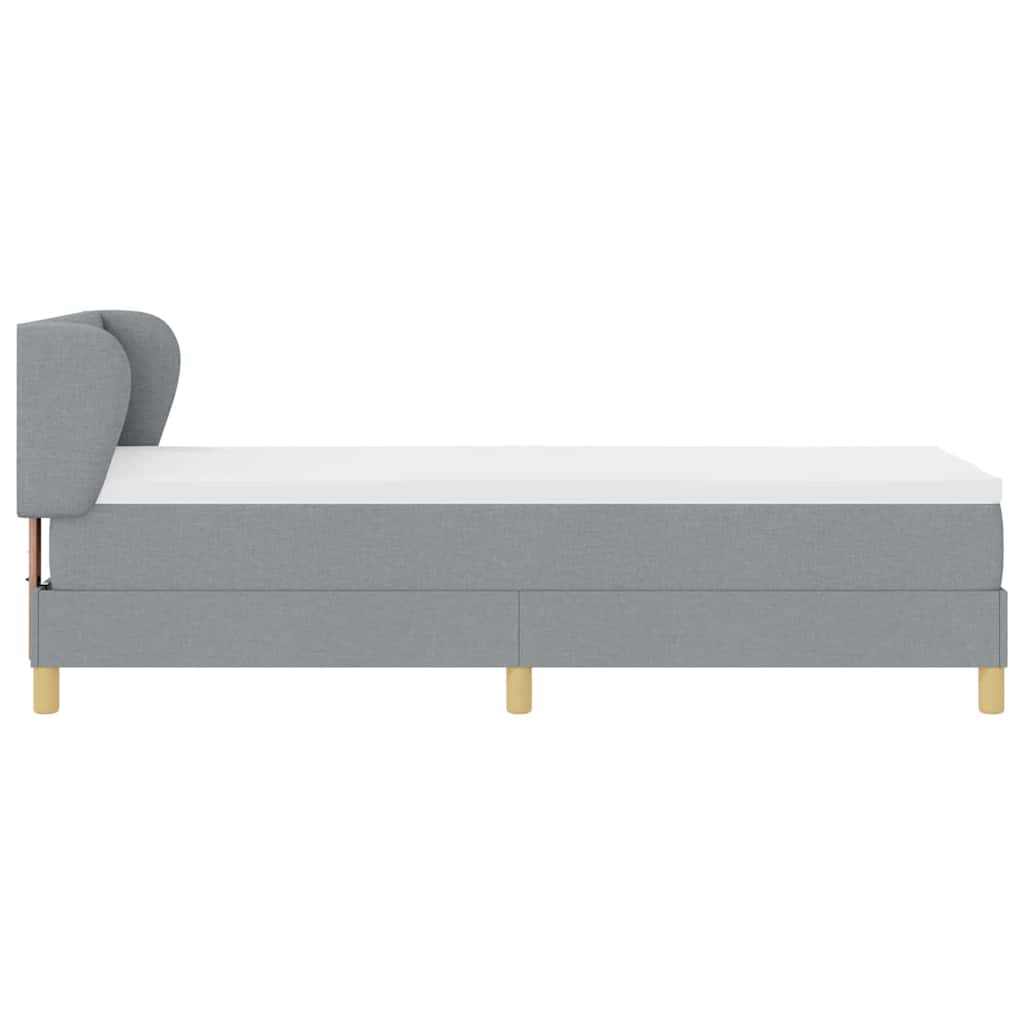 Letto a molle con testiera Grigio chiaro 80 x 200 cm Tessuto | homemem39