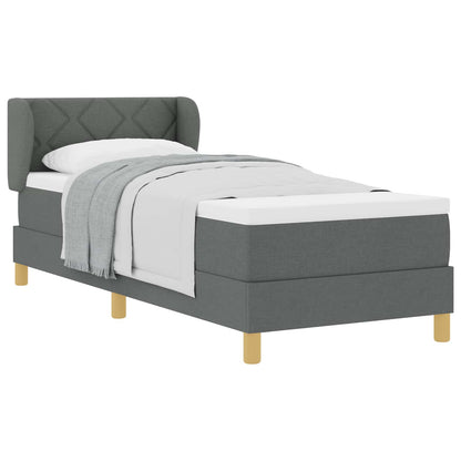 Letto a molle con testiera Grigio scuro 80 x 200 cm Tessuto | homemem39