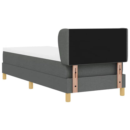Letto a molle con testiera Grigio scuro 80 x 200 cm Tessuto | homemem39