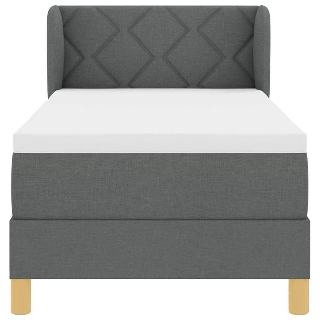 Letto a molle con testiera Grigio scuro 80 x 200 cm Tessuto | homemem39