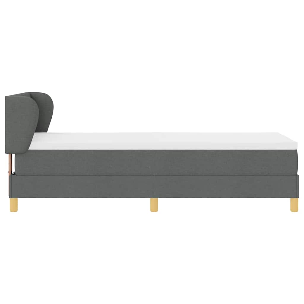 Letto a molle con testiera Grigio scuro 80 x 200 cm Tessuto | homemem39