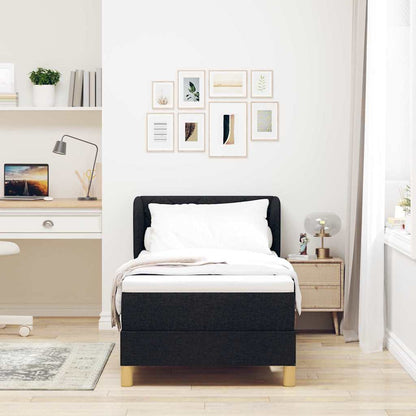 Letto a molle con testiera Nero 80 x 200 cm Tessuto | homemem39