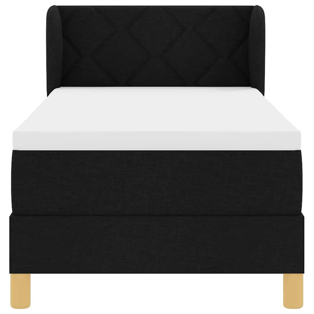 Letto a molle con testiera Nero 80 x 200 cm Tessuto | homemem39