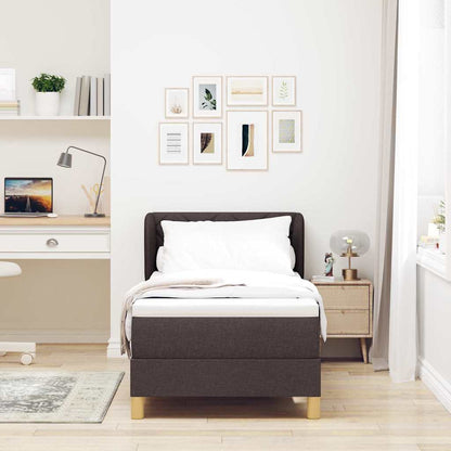Letto a molle con materasso Marrone Scuro 80 x 200 cm Tessuto