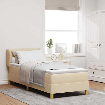 Letto a molle con materasso Crema 80 x 200 cm Tessuto