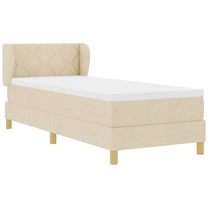 Letto a molle con materasso Crema 80 x 200 cm Tessuto