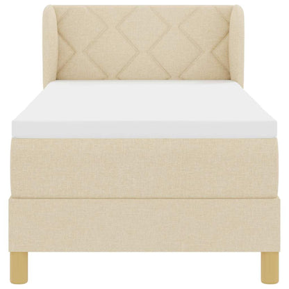 Letto a molle con materasso Crema 80 x 200 cm Tessuto