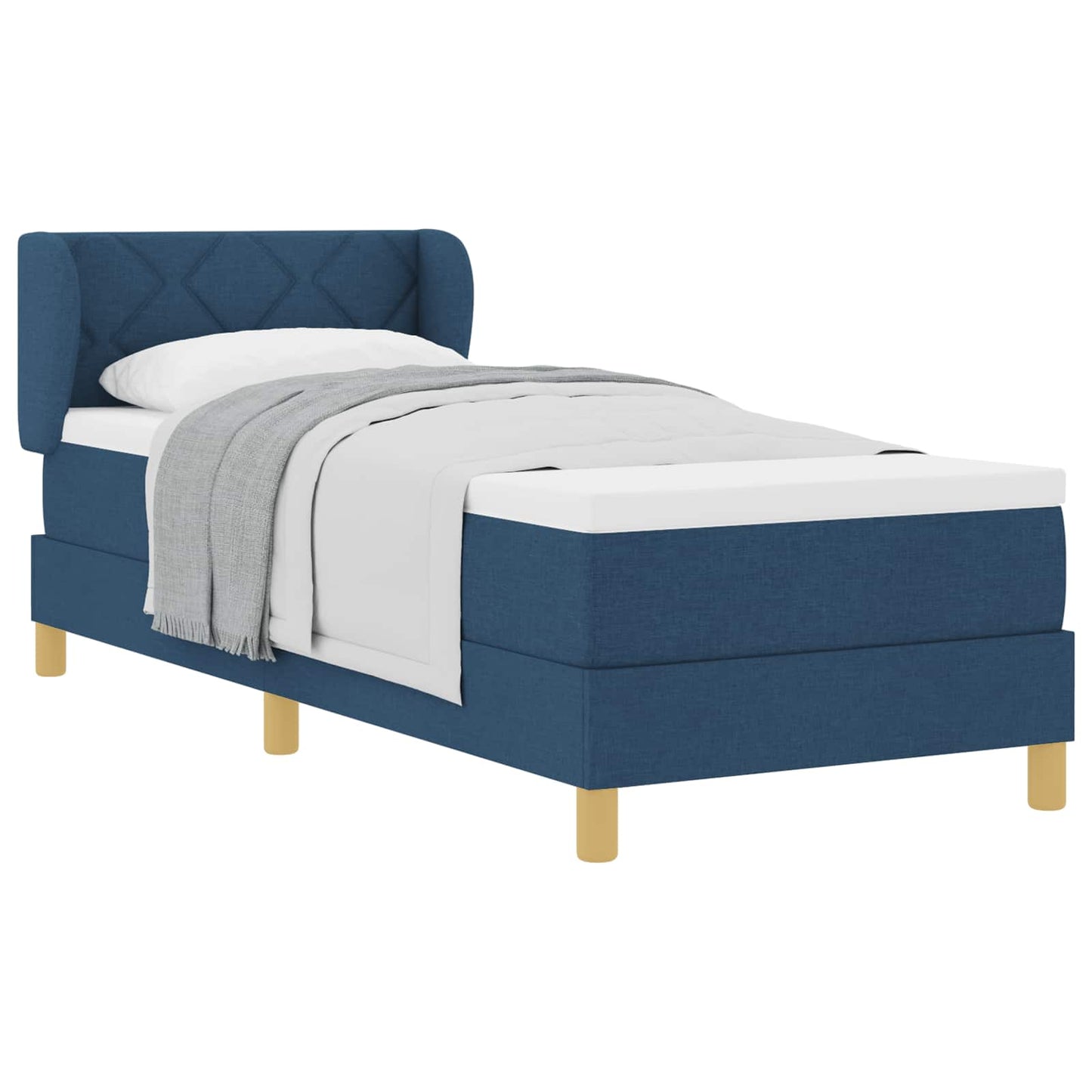 Letto a molle con testiera Blu 80 x 200 cm Tessuto | homemem39