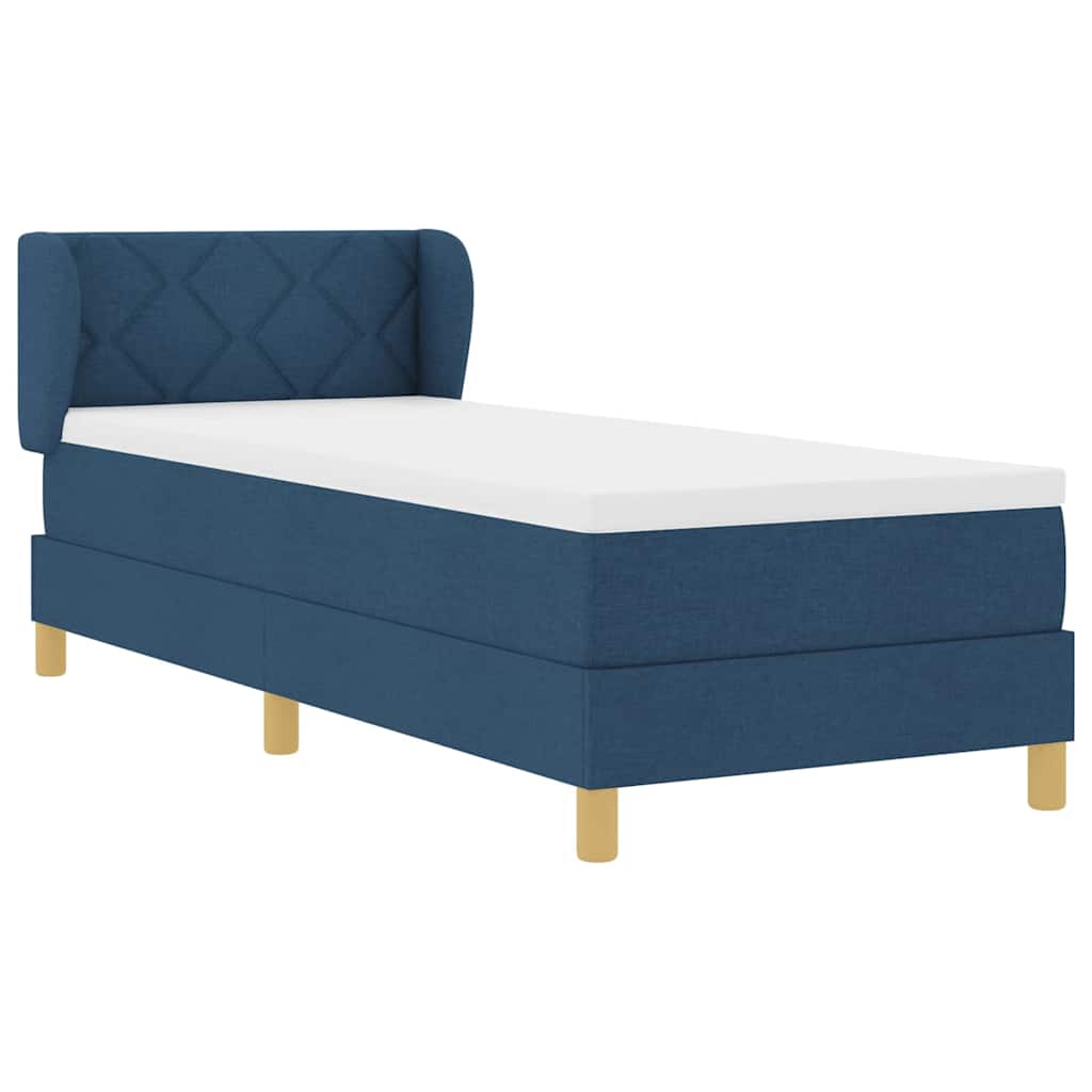 Letto a molle con testiera Blu 80 x 200 cm Tessuto | homemem39