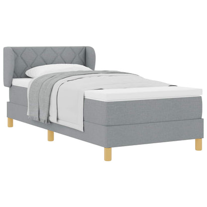 Letto a molle con materasso Grigio chiaro 90 x 190 cm Tessuto