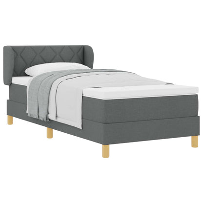 Letto a molle con testiera Grigio scuro 90 x 190 cm Tessuto | homemem39