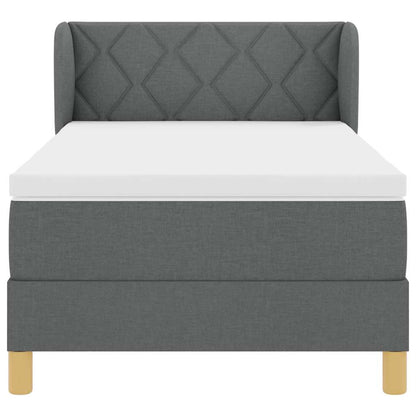 Letto a molle con testiera Grigio scuro 90 x 190 cm Tessuto | homemem39