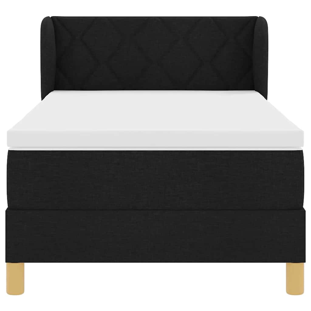 Letto a molle con testiera Nero 90 x 190 cm Tessuto | homemem39