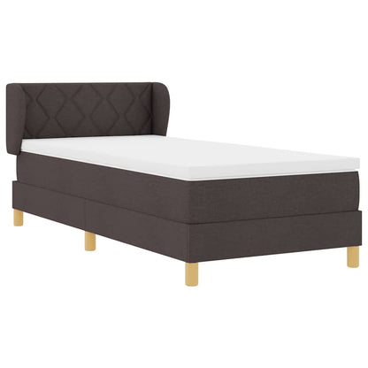 Letto a molle con testiera Marrone Scuro 90 x 190 cm Tessuto | homemem39