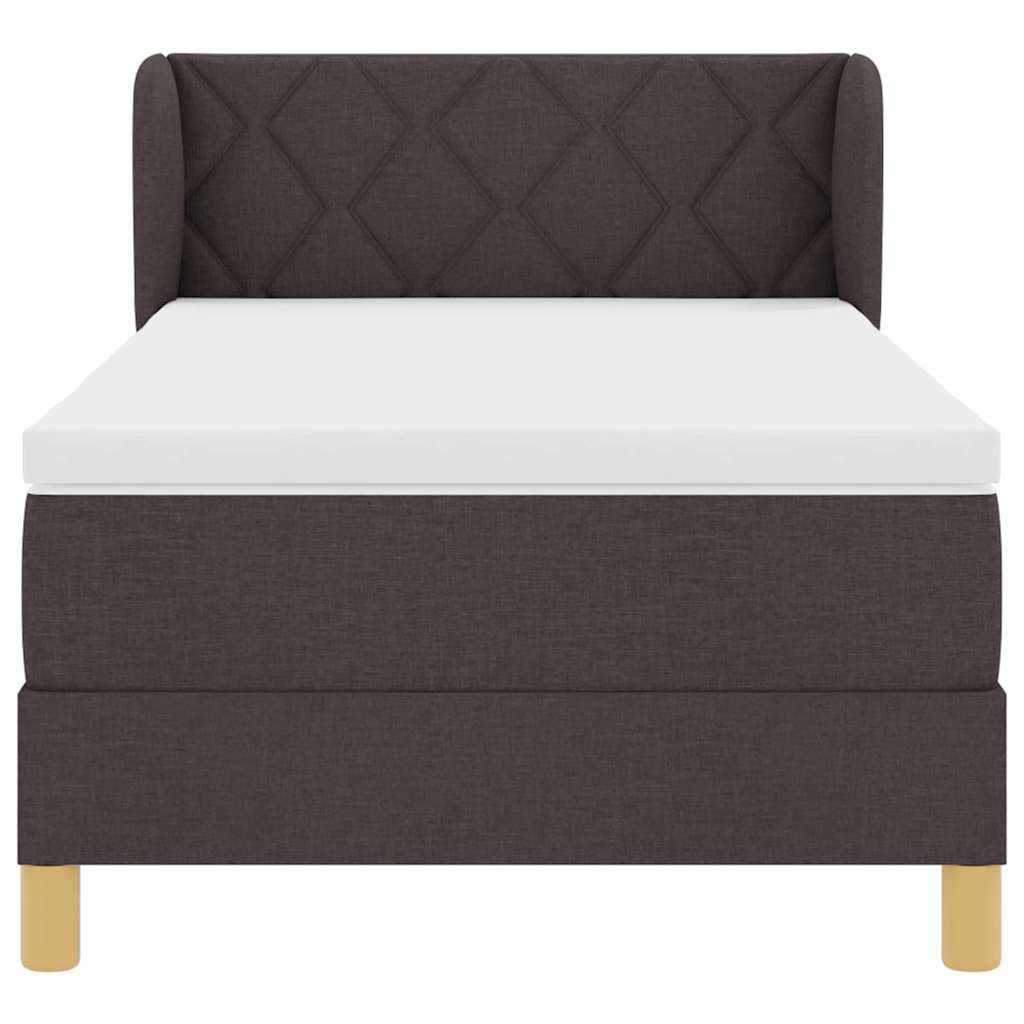 Letto a molle con testiera Marrone Scuro 90 x 190 cm Tessuto | homemem39