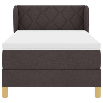 Letto a molle con testiera Marrone Scuro 90 x 190 cm Tessuto | homemem39