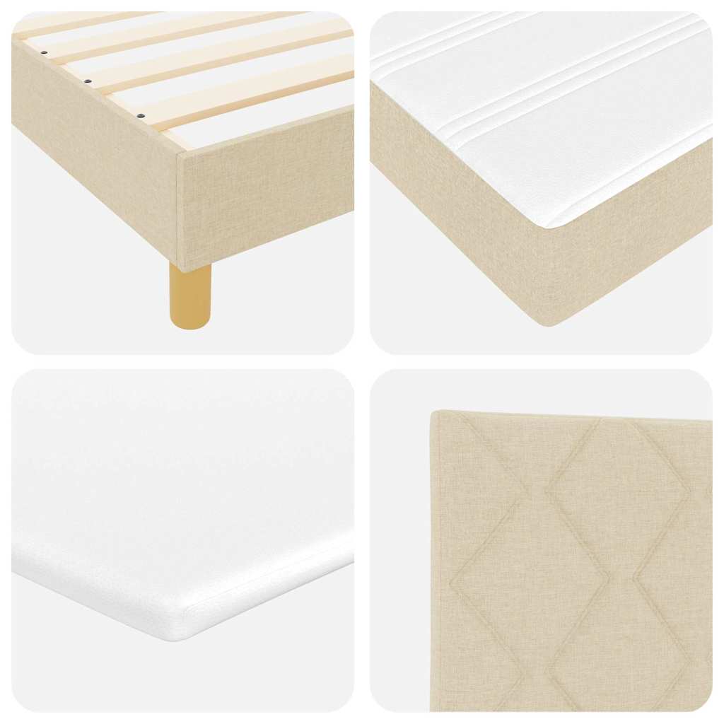 Letto a molle con testiera Crema 90 x 190 cm Tessuto | homemem39