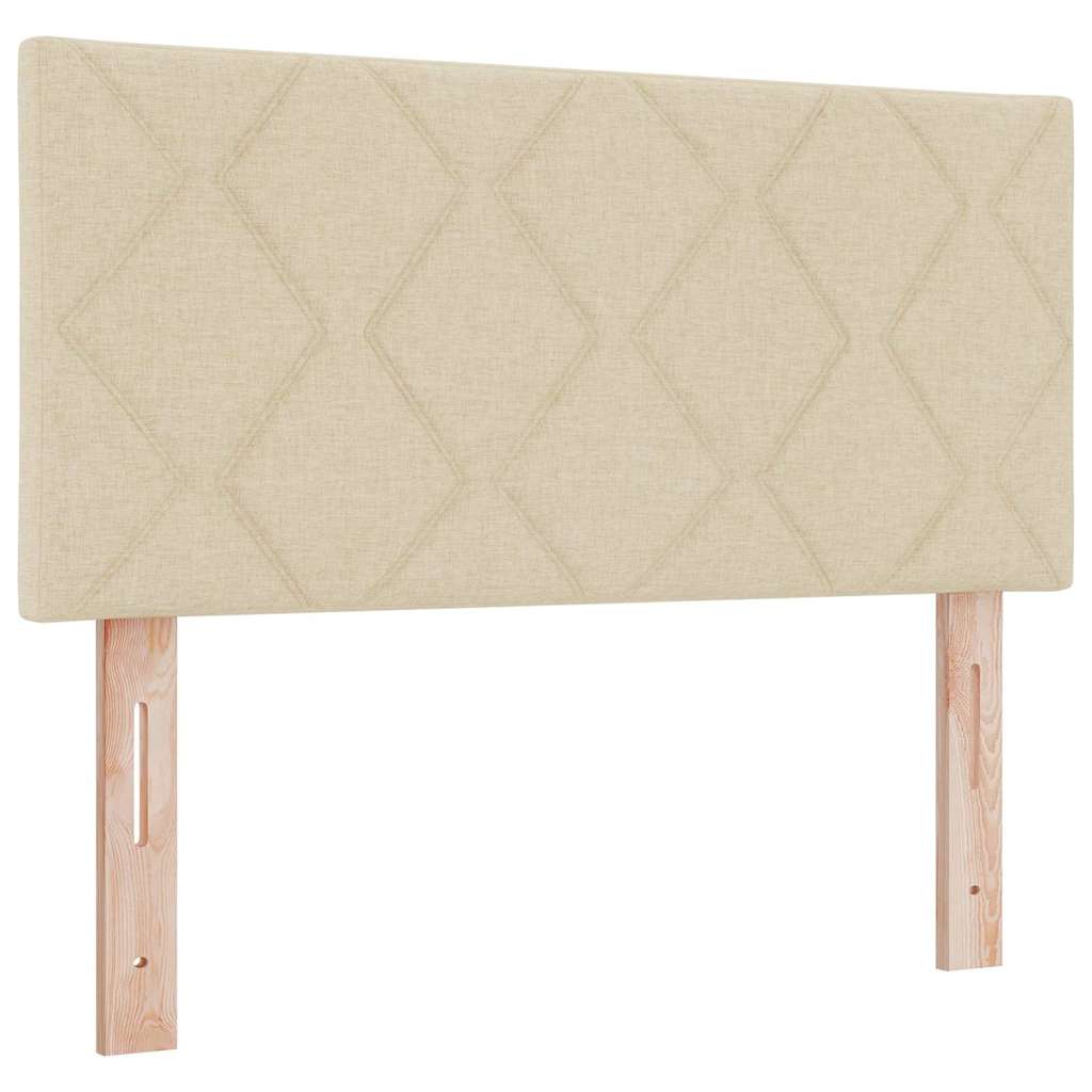 Letto a molle con testiera Crema 90 x 190 cm Tessuto | homemem39