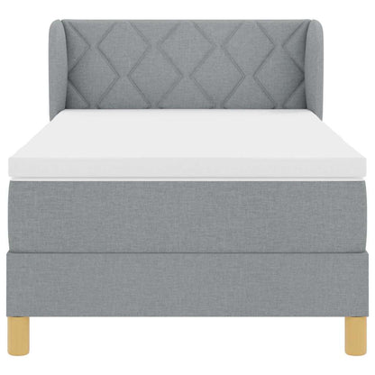 Letto a molle con testiera Grigio chiaro 90 x 200 cm Tessuto | homemem39