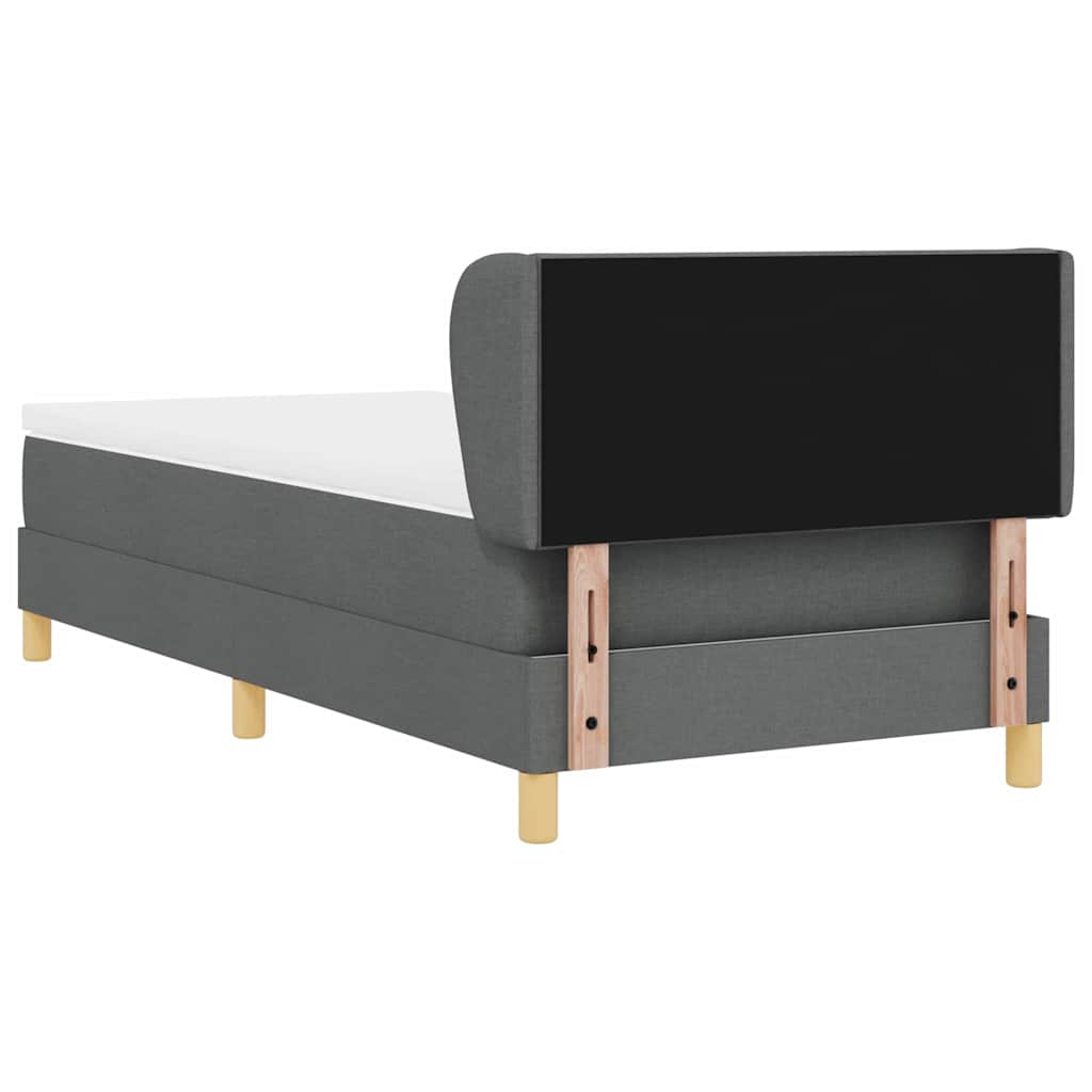 Letto a molle con testiera Grigio scuro 90 x 200 cm Tessuto | homemem39