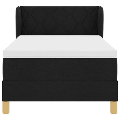 Letto a molle con testiera Nero 90 x 200 cm Tessuto | homemem39