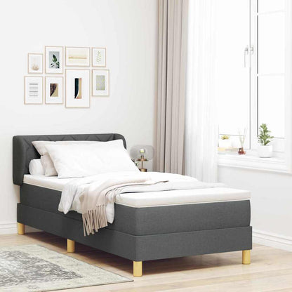 Letto a molle con testiera Grigio scuro 100 x 200 cm Tessuto | homemem39
