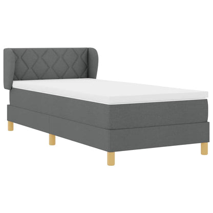 Letto a molle con materasso Grigio scuro 100 x 200 cm Tessuto