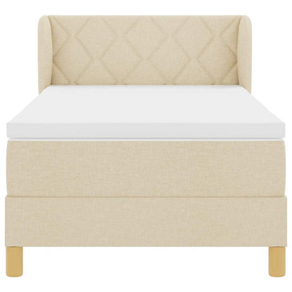 Letto a molle con materasso Crema 100 x 200 cm Tessuto