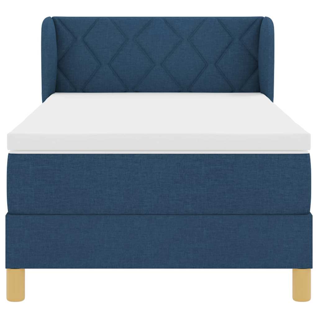 Letto a molle con testiera Blu 100 x 200 cm Tessuto | homemem39