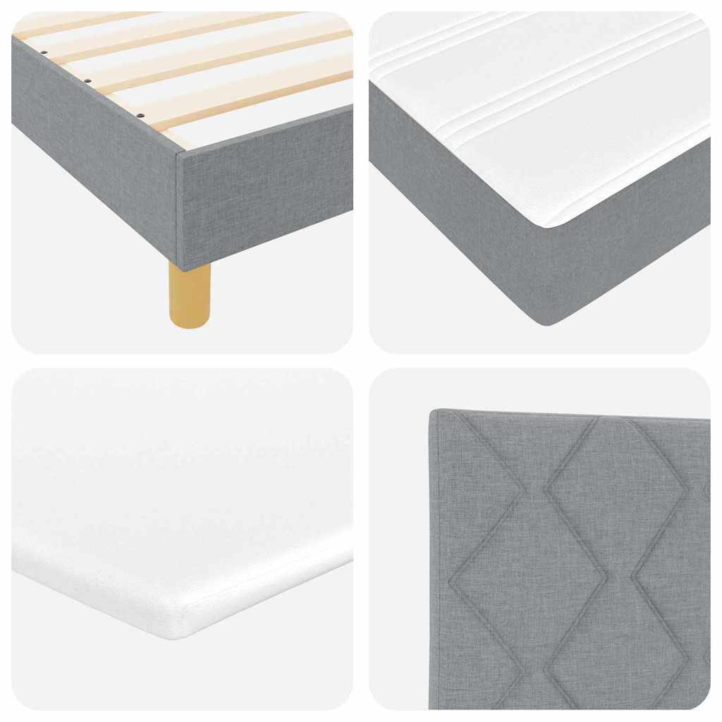 Letto a molle con testiera Grigio chiaro 140 x 190 cm Tessuto | homemem39