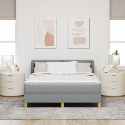 Letto a molle con testiera Grigio chiaro 140 x 190 cm Tessuto | homemem39