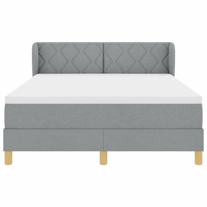 Letto a molle con testiera Grigio chiaro 140 x 190 cm Tessuto | homemem39
